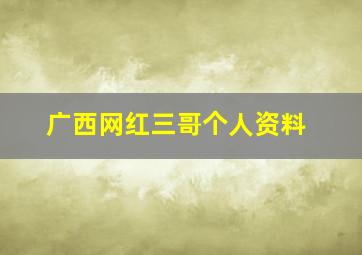 广西网红三哥个人资料