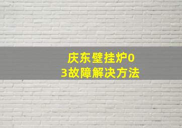 庆东壁挂炉03故障解决方法