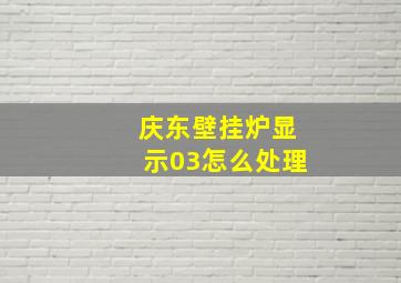 庆东壁挂炉显示03怎么处理