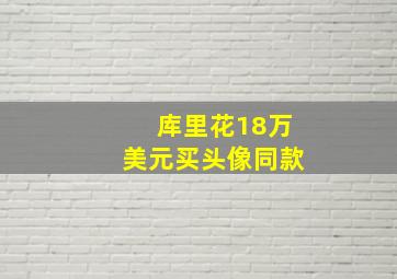 库里花18万美元买头像同款