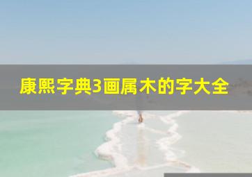 康熙字典3画属木的字大全