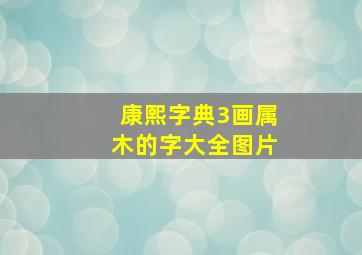 康熙字典3画属木的字大全图片