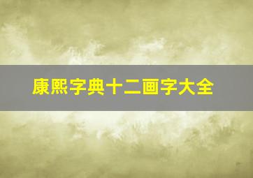 康熙字典十二画字大全