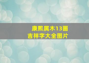 康熙属木13画吉祥字大全图片