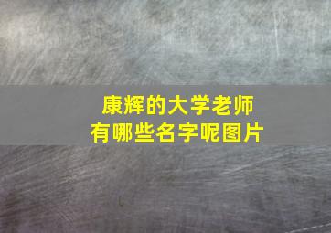 康辉的大学老师有哪些名字呢图片