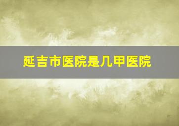 延吉市医院是几甲医院