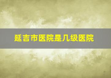 延吉市医院是几级医院