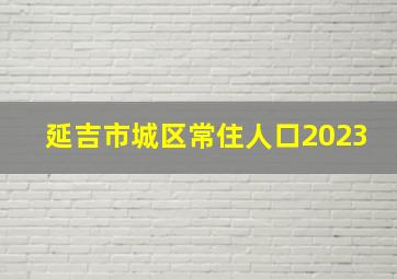 延吉市城区常住人口2023