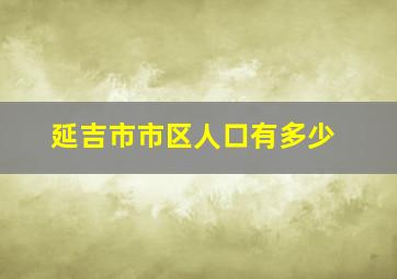 延吉市市区人口有多少