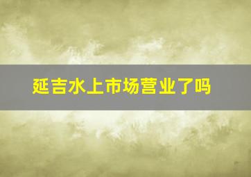 延吉水上市场营业了吗