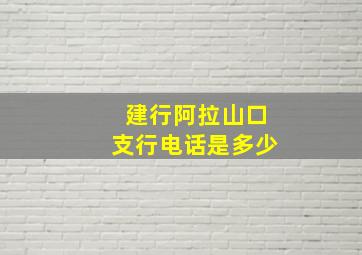 建行阿拉山口支行电话是多少