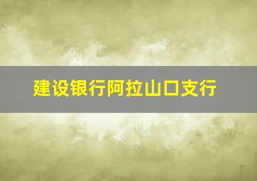 建设银行阿拉山口支行