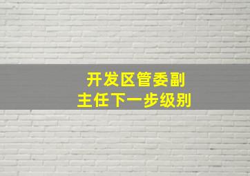 开发区管委副主任下一步级别