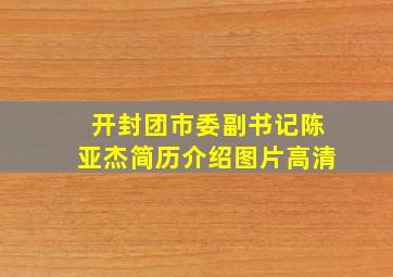 开封团市委副书记陈亚杰简历介绍图片高清