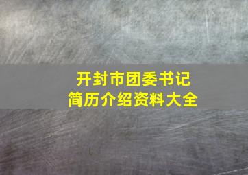 开封市团委书记简历介绍资料大全