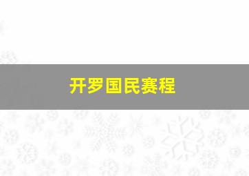 开罗国民赛程