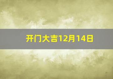 开门大吉12月14日