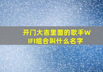 开门大吉里面的歌手WIFI组合叫什么名字