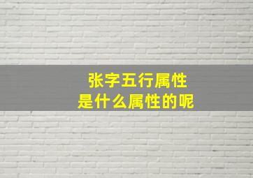 张字五行属性是什么属性的呢