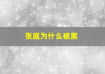 张庭为什么被黑