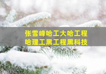 张雪峰哈工大哈工程哈理工黑工程黑科技