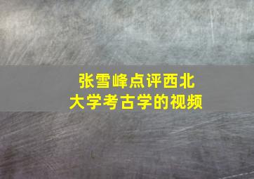 张雪峰点评西北大学考古学的视频