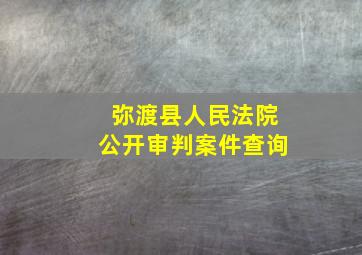 弥渡县人民法院公开审判案件查询