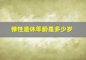 弹性退休年龄是多少岁