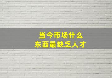 当今市场什么东西最缺乏人才