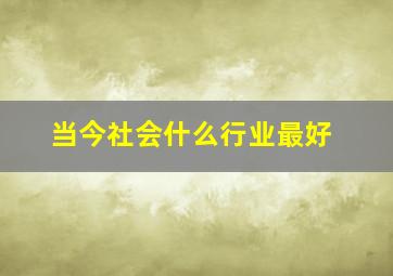 当今社会什么行业最好