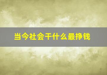 当今社会干什么最挣钱