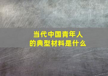 当代中国青年人的典型材料是什么