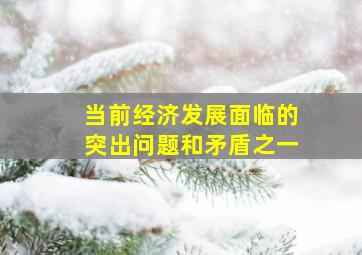 当前经济发展面临的突出问题和矛盾之一