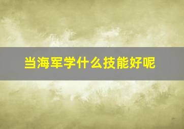 当海军学什么技能好呢