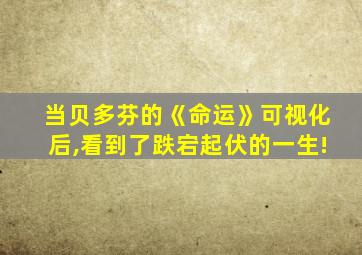 当贝多芬的《命运》可视化后,看到了跌宕起伏的一生!