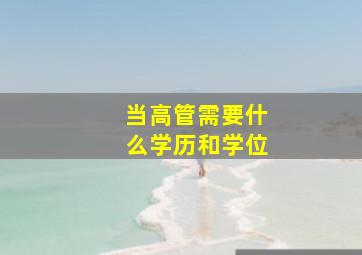 当高管需要什么学历和学位