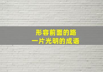 形容前面的路一片光明的成语