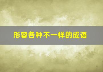 形容各种不一样的成语