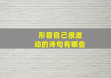 形容自己很激动的诗句有哪些