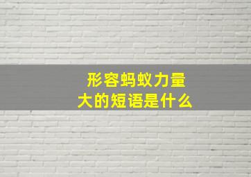 形容蚂蚁力量大的短语是什么