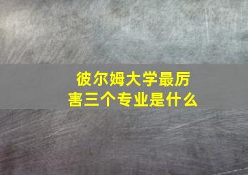 彼尔姆大学最厉害三个专业是什么