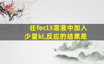 往fecl3溶液中加入少量ki,反应的结果是