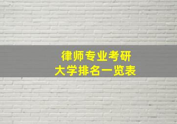 律师专业考研大学排名一览表