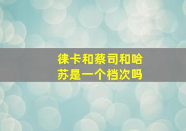 徕卡和蔡司和哈苏是一个档次吗