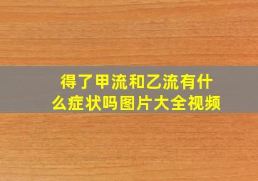 得了甲流和乙流有什么症状吗图片大全视频