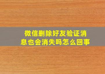 微信删除好友验证消息也会消失吗怎么回事