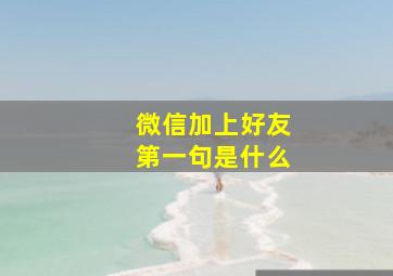 微信加上好友第一句是什么