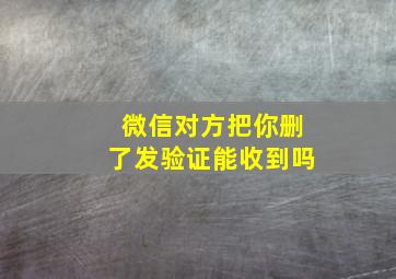 微信对方把你删了发验证能收到吗