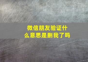 微信朋友验证什么意思是删我了吗