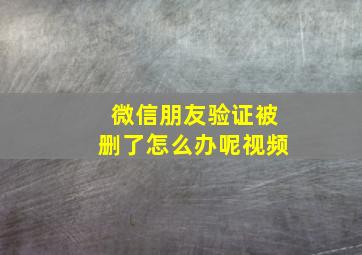 微信朋友验证被删了怎么办呢视频